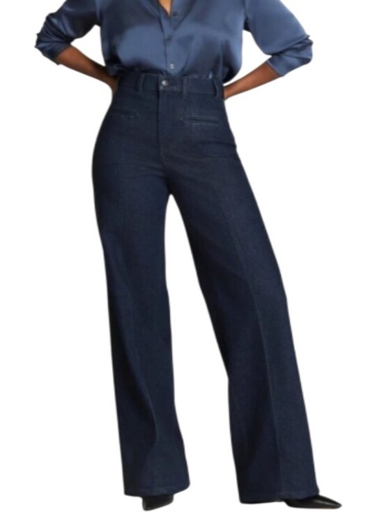 SPANX Denim - Spanx Wide-Leg High-Rise Trouser Denim Jeans-NWT
